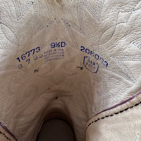 Dan Post Mens 9.5D Black Cherry Leather Cowboy Boots Western Stitching Rodeo - Picture 12 of 16